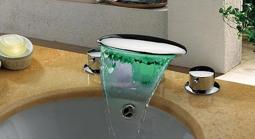 Излив на борт ванны Aquanet Ниагра хром А3рLed