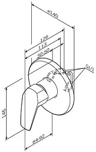 Смеситель для душа скрытого монтажа Am.Pm Gem хром F9065000 Смеситель для душа скрытого монтажа Am.Pm Gem хром F9065000, 2