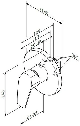 Смеситель для душа скрытого монтажа Am.Pm Gem хром F9065000