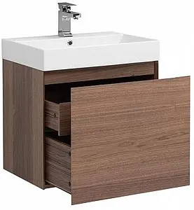 Тумба-умывальник подвесная Aquanet Нью-Йорк 60 орех 00203945+ Тумба-умывальник подвесная Aquanet Нью-Йорк 60 орех 00203945+, 3