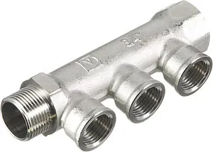 Коллектор распределительный проходной 3 отвода ¾&quot;в/н x ½&quot;в Valtec VTc.550.N.0503, 1