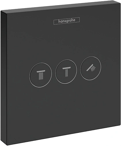 Вентиль переключающий на 3 потребителя Hansgrohe ShowerSelect чёрный матовый 15764670