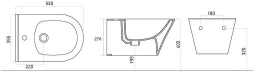 Биде подвесное Aquanet Lake белый LAKE-B2