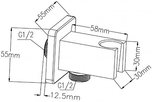 Шланговое подключение с держателем Swedbe Platta чёрный матовый 5504B