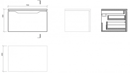 Тумба под умывальник подвесная Cersanit Street Fusion 70 белый B-SU-SFU70-CAS