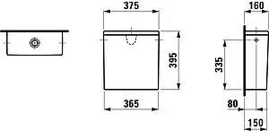 Бачок для унитаза Laufen Val белый 8.2928.2.000.872.1 Бачок для унитаза Laufen Val белый 8.2928.2.000.872.1, 2