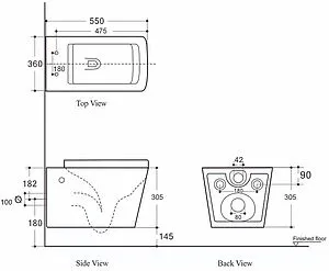 Унитаз подвесной безободковый Logan L2W белый 00261954 Унитаз подвесной безободковый Logan L2W белый 00261954, 2