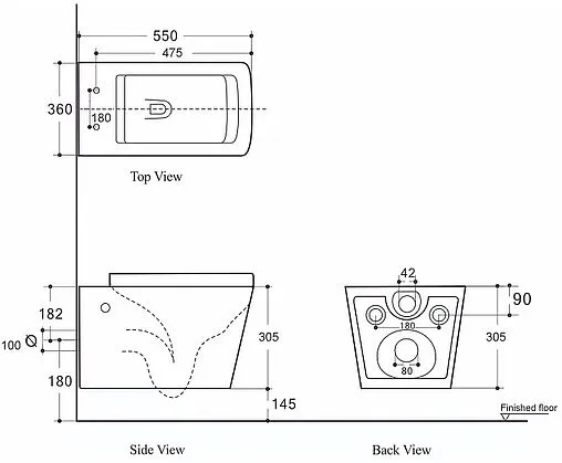 Унитаз подвесной безободковый Logan L2W белый 00261954