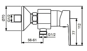 Смеситель для душа Vidima Hype хром BA398AA Смеситель для душа Vidima Hype хром BA398AA, 3