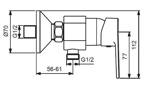 Смеситель для душа Vidima Hype хром BA398AA Смеситель для душа Vidima Hype хром BA398AA