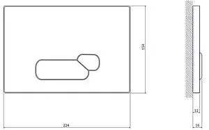 Клавиша смыва для унитаза Cersanit Actis 60170 стекло/белый, 2