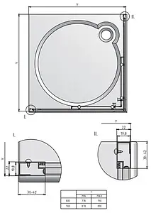 Душевое ограждение 800x800мм матовое стекло Roltechnik Orlando Neo Orlando Neo/800 N0654 Душевое ограждение 800x800мм матовое стекло Roltechnik Orlando Neo Orlando Neo/800 N0654, 2