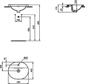 Раковина Ideal Standard Connect 48 белый E503801 Раковина Ideal Standard Connect 48 белый E503801, 2