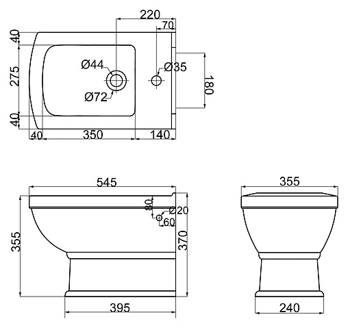 Биде подвесное BelBagno Romance белый BB300BH
