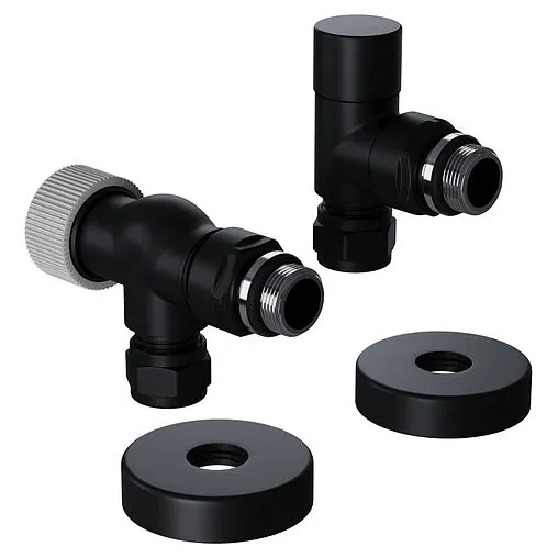 Комплект вентилей терморегулирующих осевых 15x1.0 x ½"н Royal Thermo Design Pro черный RATVXO11215BL Комплект вентилей терморегулирующих осевых 15x1.0 x ½"н Royal Thermo Design Pro черный RATVXO11215BL