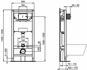 Комплект 5 в 1 Ideal Standard I.Life B RimLS+ IP001401 с кнопкой хром глянцевый Комплект 5 в 1 Ideal Standard I.Life B RimLS+ IP001401 с кнопкой хром глянцевый, 2