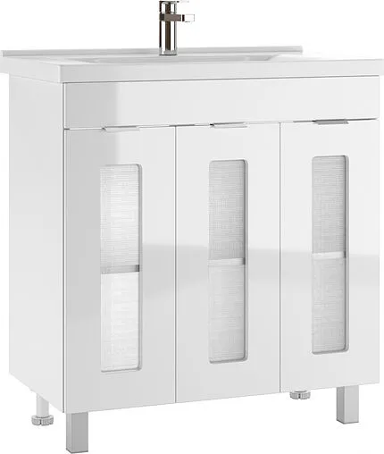 Тумба-умывальник напольный Айсберг Кристалл 80 белый DA1803T+1WH302251