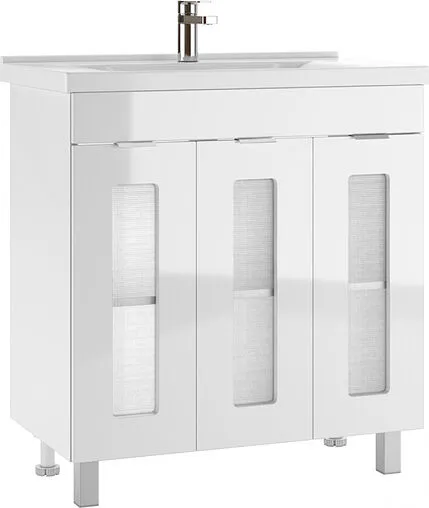 Тумба-умывальник напольная Айсберг Кристалл 80 белый DA1803T+1WH302251