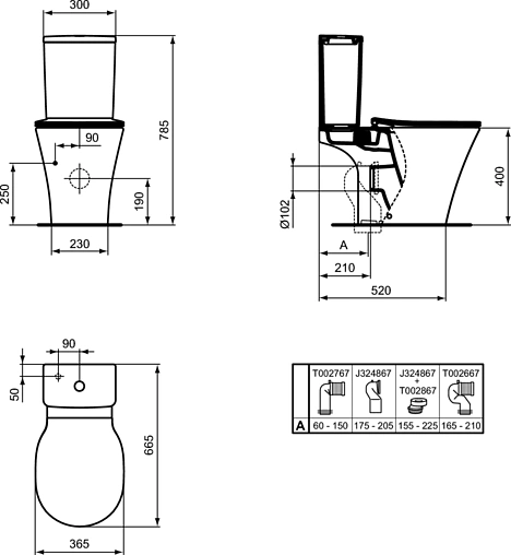 Чаша унитаза Ideal Standard Connect Air AquaBlade белый E009701 Чаша унитаза Ideal Standard Connect Air AquaBlade белый E009701