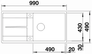 Мойка кухонная Blanco Metra XL 6 S-F 99 тёмная скала 518883 Мойка кухонная Blanco Metra XL 6 S-F 99 тёмная скала 518883, 2