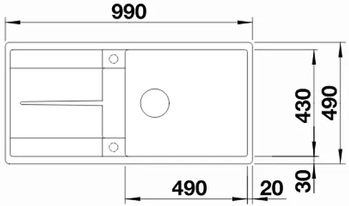 Мойка кухонная Blanco Metra XL 6 S-F 99 тёмная скала 518883