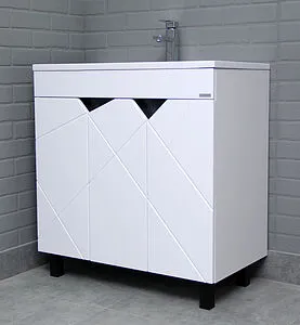 Тумба-умывальник напольная Домино Vector 80 белый DV6604T+4670142930273 Тумба-умывальник напольная Домино Vector 80 белый DV6604T+4670142930273, 3