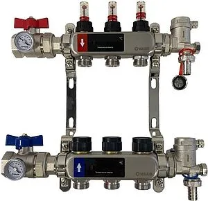Группа коллекторная с расходомерами 3 отвода 1"в/в x ¾"ек WAAG WG.589.0603.F Группа коллекторная с расходомерами 3 отвода 1"в/в x ¾"ек WAAG WG.589.0603.F, 1