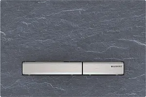 Клавиша смыва для унитаза Geberit Sigma 50 New 115.788.JM.2 кнопки/нерж. сталь, рамка/сланец Mustang Клавиша смыва для унитаза Geberit Sigma 50 New 115.788.JM.2 кнопки/нерж. сталь, рамка/сланец Mustang, 1