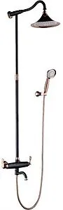 Душевая система со смесителем для ванны Lemark Prime чёрный/розовое золото LM6162BRG, 1