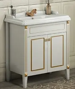 Тумба-умывальник напольная Comforty Палермо 80 белый/патина золото 00004140568CF Тумба-умывальник напольная Comforty Палермо 80 белый/патина золото 00004140568CF, 1