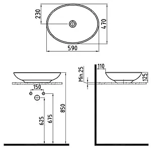 Раковина Bien Harmony 59 белый HRLG05901FD0W3000 Раковина Bien Harmony 59 белый HRLG05901FD0W3000, 2