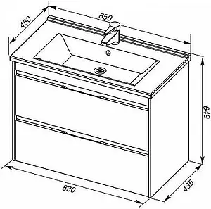 Тумба-умывальник Aquanet Тулон 85 белый 00182724+00182320 Тумба-умывальник Aquanet Тулон 85 белый 00182724+00182320, 2