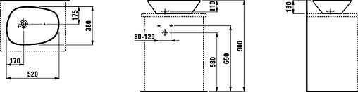 Раковина Laufen Palomba 52 белый 8.1680.2.000.112.1