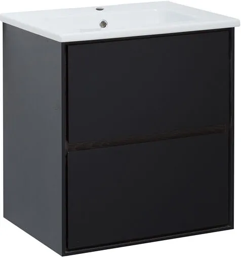 Тумба под умывальник подвесная Aquanet Милан 60 чёрный глянец 00269306