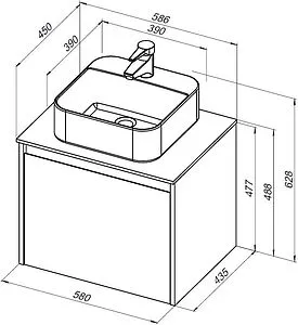 Тумба-умывальник Aquanet Nova Lite 60 дуб рустикальный 00249511+00242905 Тумба-умывальник Aquanet Nova Lite 60 дуб рустикальный 00249511+00242905, 2