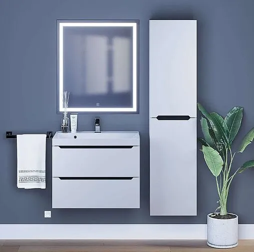 Тумба под умывальник подвесная Uperwood UPD Tanos 70 белый с графитовыми вставками 2930205141