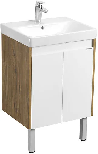 Тумба под умывальник Aquaton Сканди Doors 55 белый/дуб рустикальный 1A278801SDZ90