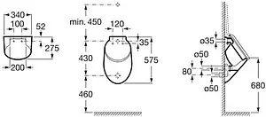 Писсуар со скрытым подводом воды с крышкой Roca Spun белый 353148000, 4