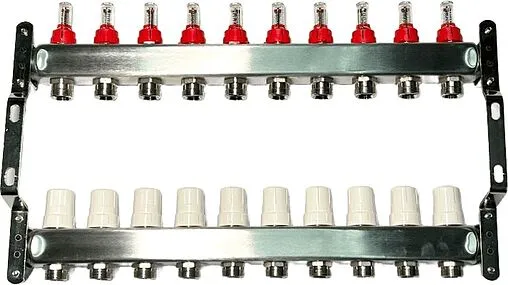 Группа коллекторная с расходомерами 10 отводов 1&quot;в/в x ¾&quot;ек Uni-fitt OPTIMAL 450B4310.RU