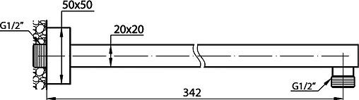 Держатель верхнего душа на стену Cezares хром CZR-C-TD-01