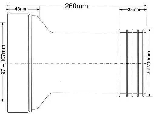 Патрубок для унитаза Mc Alpine MRWC2-90