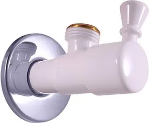 Кран шаровый угловой ½"н x ½"н белый Rav Slezak ROH001BC Кран шаровый угловой ½"н x ½"н белый Rav Slezak ROH001BC, 1