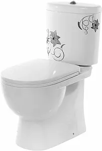 Унитаз-компакт Sanita Luxe Art Flora белый (рисунок) ARTSLCC10040622 Унитаз-компакт Sanita Luxe Art Flora белый (рисунок) ARTSLCC10040622, 1