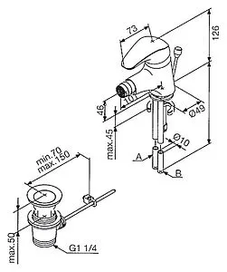 Смеситель для биде Damixa Space хром 108310000 Смеситель для биде Damixa Space хром 108310000, 2