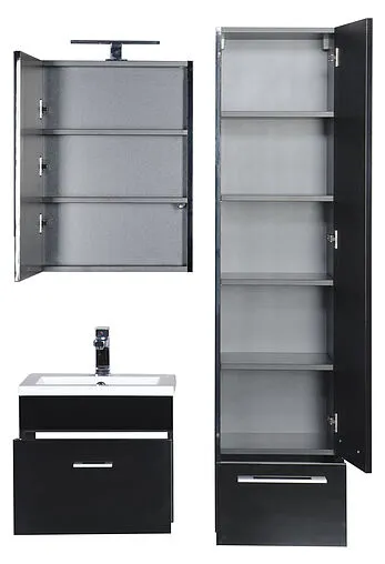 Шкаф-зеркало Aquanet Нота 50 камерино  чёрный 176947