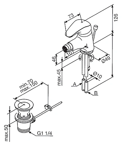 Смеситель для биде Damixa Space хром 108310000