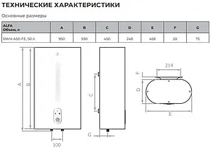 Водонагреватель накопительный электрический Royal Clima RWH-A50-FE Водонагреватель накопительный электрический Royal Clima RWH-A50-FE, 2