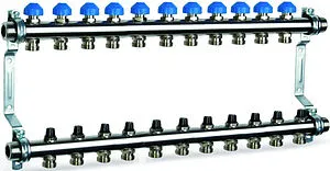 Группа коллекторная без расходомеров 11 отводов 1"н/н x ¾"ек Watts HKV 2010-VA 10012364 Группа коллекторная без расходомеров 11 отводов 1"н/н x ¾"ек Watts HKV 2010-VA 10012364, 1