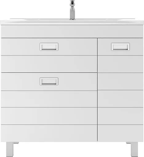 Тумба-умывальник напольная Домино Cube 90 белый DC5005T+4627173210126