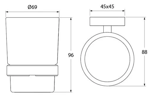 Стакан IDDIS Edifice хром EDIMBG1i45